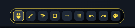 Annotation toolbar with common tools like arrow, shapes, blur and text