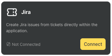 Jira integration card with Connect button